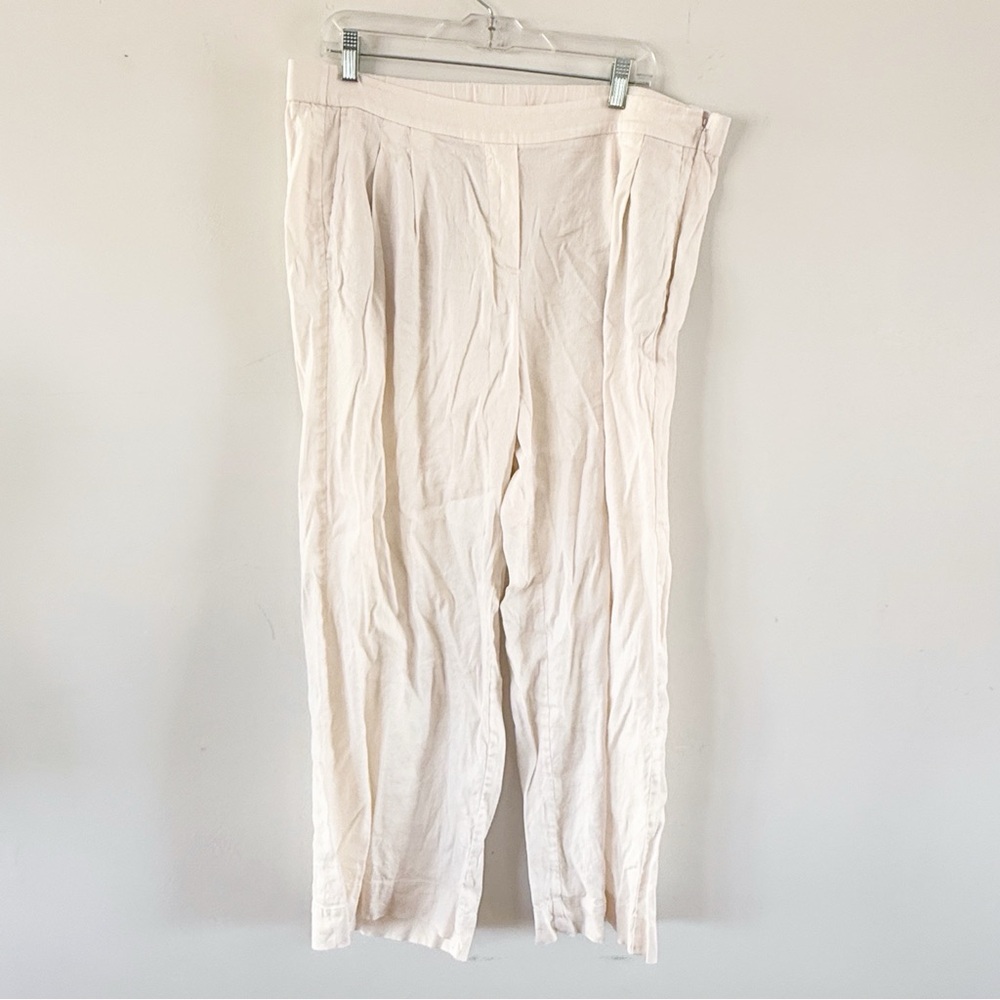 J Jill Women Love Linen Elastic Waist Pants XL Coastal Classic Beach Timeless